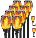 8Pack Flickering Solar Lights Outdoor Dancing Flame 3 Installation by Permande