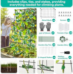 2Packs 17 x 42 Inch Garden Trellis for Raised Beds Foldable Climbing Plant Support Cucumber Trellis Outdoor A-Frame Metal Vegetable Bean Trellis with Garden Supplies for Grape Tomato Peas Flower - Image 4