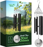 Nature’s Melody Aureole Tunes Wind Chimes – Outdoor Windchime with 6 Tubes Tuned to E Pentatonic Scale, 100% Rustproof Aluminum, Powder Finish & S Hook Hanger for Sympathy, Memorial Gift or Zen Garden by Nature%27s+Melody