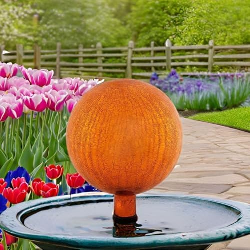 10-inch Mandarin Glass Gazing Globe Mirror Polished Reflective Garden Sphere Outdoor Yard Ornament Weather-Resistant Decorative Lawn Patio Accent for Landscaping and Home Decor - Image 5