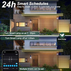 Outdoor Wall Light with Smart Bulb Exterior Lighting Fixtures Waterproof Porch Lights Outdoor Anti-Rust Wall Lantern with Clear Glass Outside Lights for House -2 Pack - Image 3