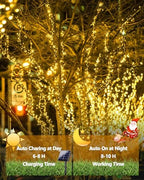 Solar Christmas Lights Outdoor 2 Pack 144FT 400LED String Lights Warm White - Image 2