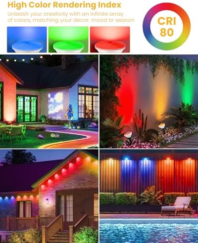 LED PAR38 Outdoor Flood Light Bulbs, RGBCW 5CCT, Not Dimmable, 4-Pack - Image 3
