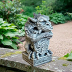 OLOMA Guardian Gargoyle Concrete Garden Statue Gothic Beast Sculpture Outdoor Lawn Yard Decor Handcrafted Cement Mythical Creature Figure Patio Porch Halloween Ornament Fantasy Gift Sculpture - Image 7