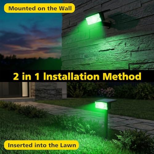 T-SUN Green Solar Spot Lights Outdoor Waterproof, 4 Pack - Image 4