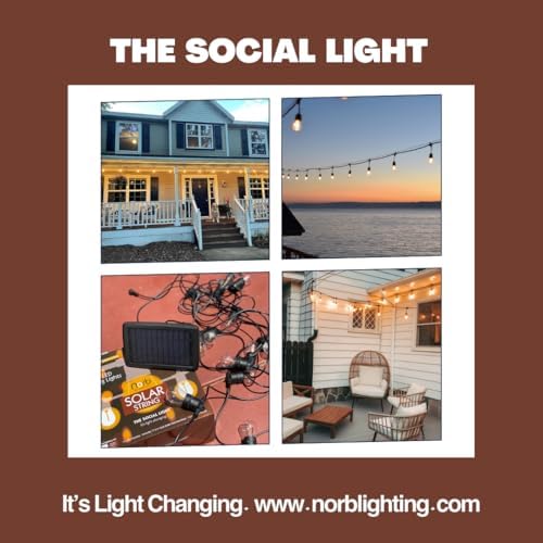 Norb Solar String Lights Outdoor 35FT – NorbSOLAR Weatherproof LED Patio Lights with Warm Candle-Like Glow, Shatterproof Vintage Bulbs, Solar Powered & Energy-Efficient, Outdoor & Event Use - Image 5