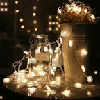 CAKERS Heart Decor String Lights|LED Silver Wire Fairy Lights|Creative Ambient Light for Party Wedding Birthday Christmas Bedroom Patio,Warm White,6m(19.6ft)-40LED-USB - Image 3