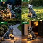 10.2" Garden Dog Statue Figurine Decor with Solar Light - Image 6