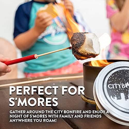 City Bonfires Portable Fire Pit - Mini Fire Pit, Table Top Firepit, No Wood, No Embers, 3-5 Hours of Burn Time - Food Safe for Smores - Lightweight, Emergency Heat, Camping Stove (5-Pack) - Image 3
