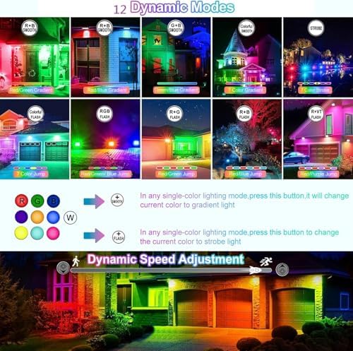 CLY Color Changing Solar Lights with Remote RGB Outdoor Solar Flood Light - Image 4