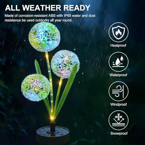 Solar Lights Outdoor, Dual Use Flower Lights with 40H Runtime - Image 4