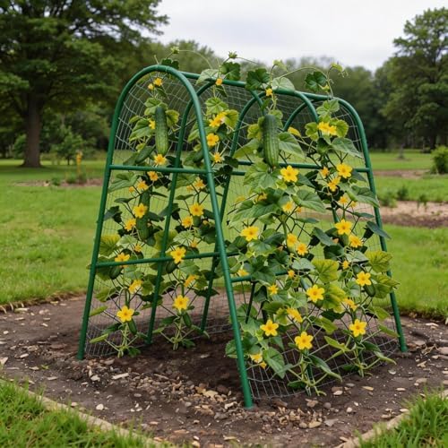 5.4FT Garden Trellis Arch for Climbing Plants, Cucumber & Melon Trellis for Raised Beds, u-Shape Plant Support with Plastic Connectors for Vegetables, Peas, Tomatoes,﻿ Cucumber - Image 6