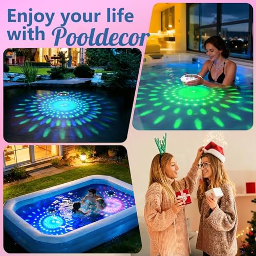 Floating Pool Lights w/Remote, 6.5" Upper & Lower Dynamic LED Color Changing Solar Pool Lights that Float, IP68 Waterproof Solar Floating Light for inground Pools Wedding Party Decor(4) - Image 6