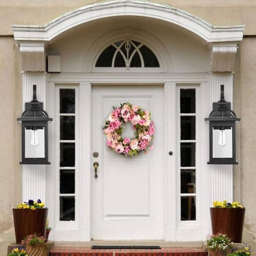 Darkaway 2pcs Outdoor Lights Fixtures Wall Mount, Large 22inch Outdoor Wall Sconce Lights with Seeded Glass Waterproof Outside Exterior Lights Fixture for House Front Porch Patio - Image 5