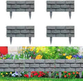 Brick Effect Garden Fence,Flower Bed Border Detachable Splicing Garden Fence,Simulation Bricks Fencing Panels Garden Edging Decoration,4 Pieces,Grey. by CHENSHUO