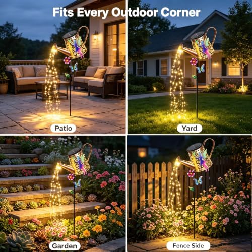 Fairy Solar Watering Can Light,Garden Decor Gifts for Mom Grandma Large - Image 3