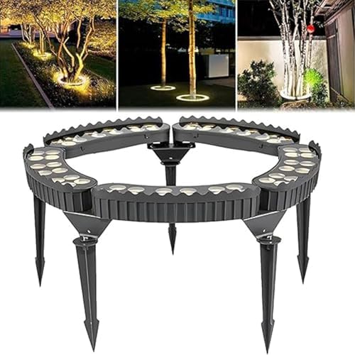 Tree Hugging Lights - Tree Surrounding Lights,AC220V Ring Corrugated Buried Light,IP65 Waterproof Outdoor Waterproof Pillar Light,Garden Courtyard Colored Landscape Lamp(Red,1PCS(12W)) by Unknown