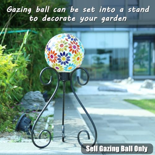 VCUTEKA Gazing Ball, 8" Glass Gazing Balls Sphere for Garden Outdoor Decor - Image 3