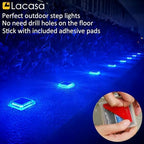Lacasa Solar Deck Lights, 4 Pack 30LM LED Dock Lights Blue Light, Outdoor Solar Powered Step Lights Light up All Night IP68 Waterproof Auto ON/Off for Garden Stairs Driveway Pathway Lighting - Image 3