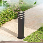 Outdoor Square Pathway Light, Modern Waterproof LED Bollard Light Fixture with Acrylic Shade, Die-cast Aluminum Pedestal Garden Lamp for Driveway, Yard, Lawn, Walkway, Patio Deck Decoration - Image 6