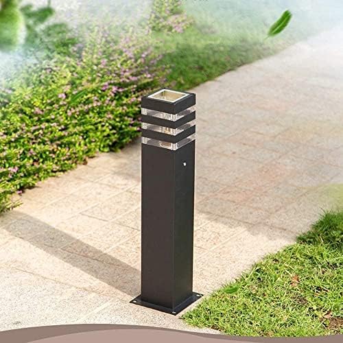 Outdoor Square Pathway Light, Modern Waterproof LED Bollard Light Fixture with Acrylic Shade, Die-cast Aluminum Pedestal Garden Lamp for Driveway, Yard, Lawn, Walkway, Patio Deck Decoration - Image 6