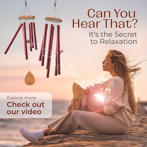 38" Copper Aluminum Wind Chimes for Outside, Deep Tone, E Major Pentatonic - Image 2