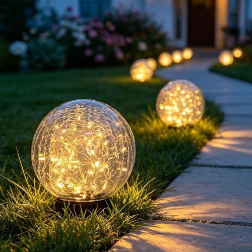 HOTEAGLE 5.9" Large Solar Globe Lights Outdoor Waterproof -2 Pack, 5.9 in by MoreThanFireALifestyle