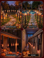 Abeja Halloween Pathway Lights, 19.5FT C18 Flicker Flame Candles, 10 Stakes - Image 7