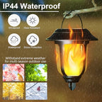 Dynaming 4 Pack Solar Flame Lanterns Outdoor, Hanging Solar Powered Wall Mounted Sconce Lights, Flickering Flame LED Light Auto On/Off, Waterproof for Garage Stair Patio Front Porch Yard - Image 5