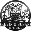 Personalized Owl Metal Wall Art Custom Owl Name Sign Owl Wall Decor Owl Monogram Sign Customizable Owl Metal Sign Gift for Owl Lovers by HYTSIGN