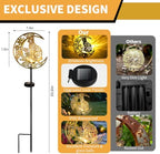 Solar Lights Outdoor Decor Cracked Glass Cat Stake Moon Lights Cat Gift - Image 6