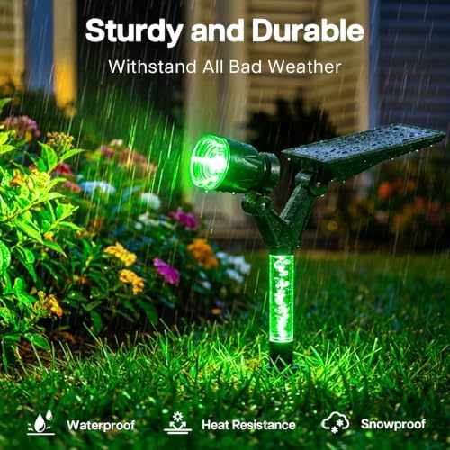 Halloween Solar Spot Lights Outdoor Waterproof Decor, Green 4 Pack - Image 5
