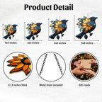 Floral Raven Acrylic Suncatcher - Image 2