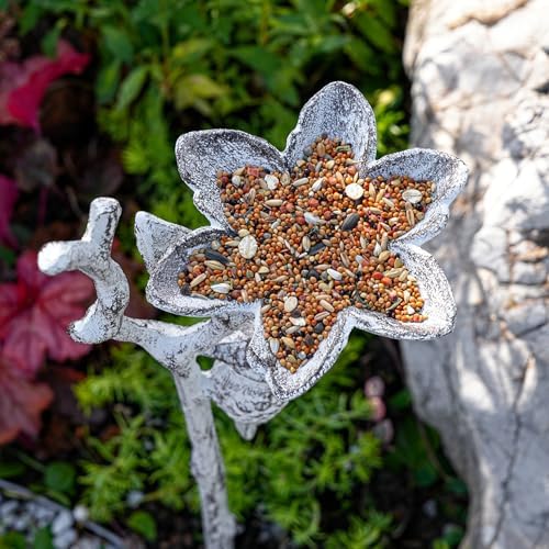 Sungmor Cast Iron Bird Feeder, Decorative Garden Stake, 27.5 Inches Tall - Image 5