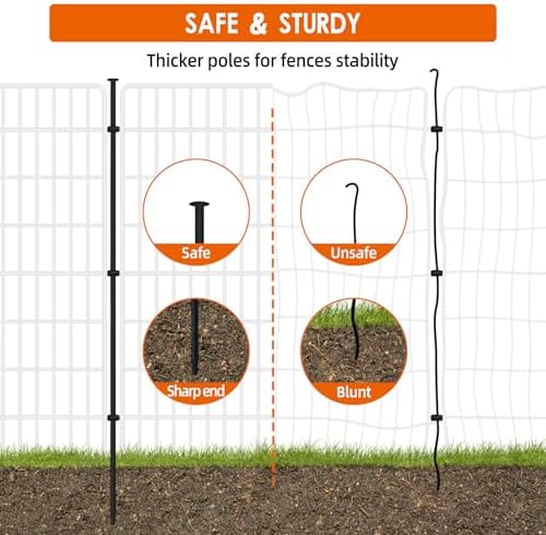 10 Panels No Dig Fence, 32 in(H) X 24 ft(L) Garden Decorative Fence Animal Barrier for Dogs, Rustproof Metal Garden Edging Border for Outdoor, Yard, Patio, Black - Image 4