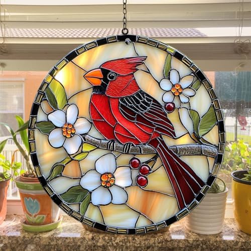 Red Cardinal Acrylic Suncatcher - Image 4