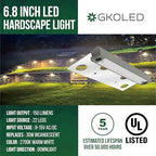 GKOLED 20-Pack 6.8 Inches Low Voltage Hardscape Light with Frosted Lens, 12V AC/DC Retaining Wall Lighting, 4W 2700K Paver Wall Lights, Outdoor Step Lights, Die-cast Aluminum Housing, Gray, UL Listed - Image 2
