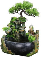 Rockery Stream Tabletop Fountain, Zen Meditation Indoor Waterfall Feature with Automatic Pump and Switch, Desktop Fountain for Home Office Bedroom Decoration (B) by JOINDATAT
