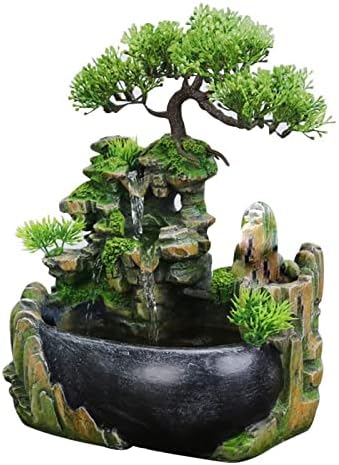 Rockery Stream Tabletop Fountain, Zen Meditation Indoor Waterfall Feature with Automatic Pump and Switch, Desktop Fountain for Home Office Bedroom Decoration (B) by JOINDATAT