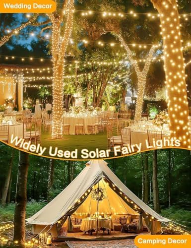 Solar String Lights Outdoor, 4Pack 800LED 288FT Fairy Lights Warm White - Image 2
