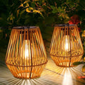 Livinlarge Solar Lanterns Outdoor Waterproof,Wicker Solar Lantern 2 Pack | by Livinlarge