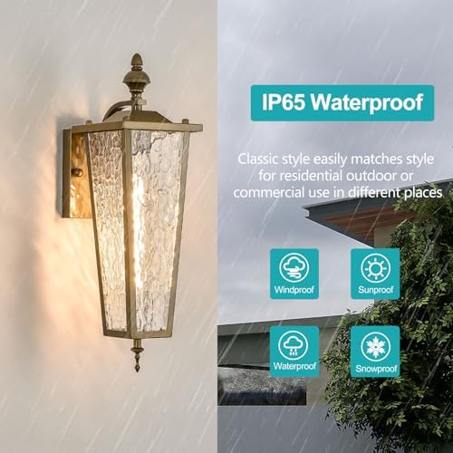 2-Pack Outdoor Wall Light,Vintage Exterior Waterproof Lantern - Image 6