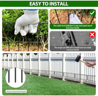 ULIOK Animal Barrier Fence, 16 Panels No Dig Fence 17.3ft(L) x12in(H), Garden Fences for Rabbits and Dog Ground Defense, Rustproof Metal Fences Border, Fencing Bottom Blocker for Outdoor Yard Patio - Image 3
