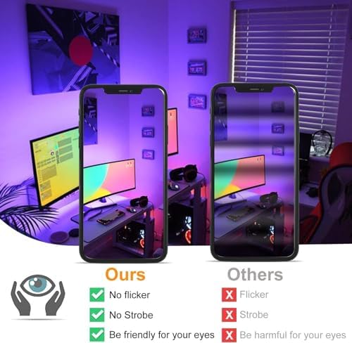 LED Flood Light Outdoor 500W Equivalent 5000 LM,Smart RGB Color Changing Floodlight with APP Control, Warm White 2700K&16 Million Colors, DIY Scene,Timing,Music Sync, IP66 Waterproof,US Plug（2 Pack） - Image 6