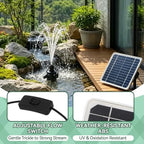 Sola Water Pump Kit with Battery Backup, 800L/H Solar Powered Fountain Pump for Bird Bath, Fish Tank, Small Pond & Garden Irrigation Outdoor Water Feature Kit with Adjustable Flow Switch - Image 4