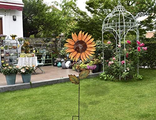 Flower Garden Stakes Metal Spring Yard Sign Decorative Sunflower Plant Stake Lawn Art Patio Decor Pathway Ornaments Indoor Outdoor Decoration (36" Hx2) - Image 4