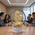 15 Inch Gold LED Metal Tabletop Water Fountain, Indoor Lotus Waterfall Decor for Desk Bedroom Living Room Office - Image 3