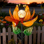 AIINY Outdoor Solar Lights Garden Decor,Wind Spinner Yard Decorations for Outside, Lotus Garden Windmill with LED Cracked Crystal Waterproof Flower Sculpture for Patio Lawn Gardening Gifts by AIINY