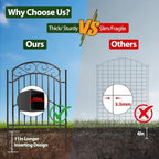 5 Panel 32in Decorative Garden Fence, 11ft No Dig Metal Border - Image 4