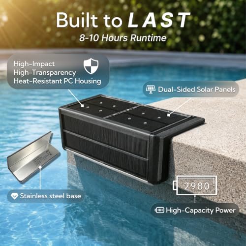 SHONELIGHTING Solar Pool Lights, Inground Pool LEDs, RGB-W, 6Pk - Image 4